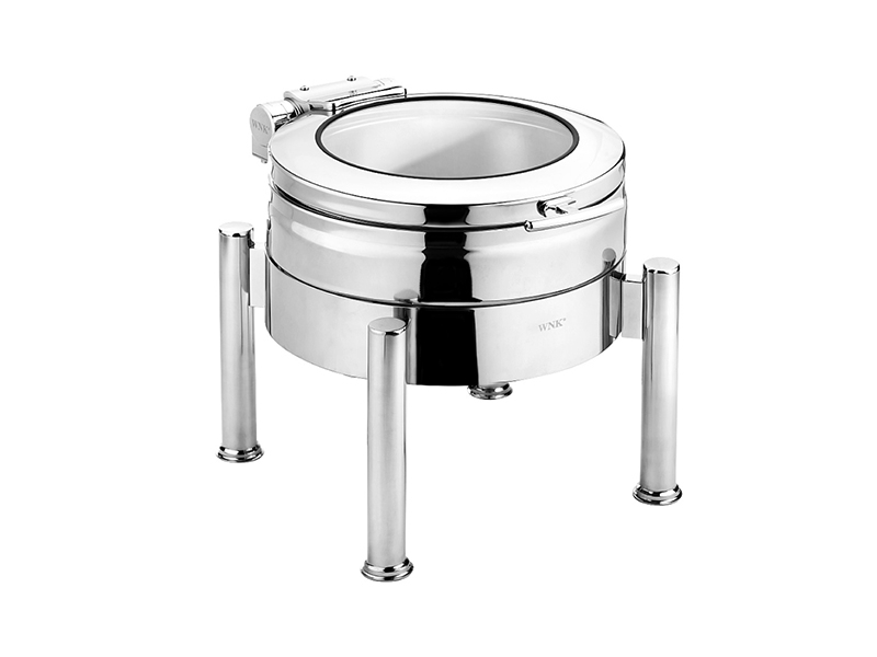 Round Induction Chafing Dish (glass lid) small WNK First In Food